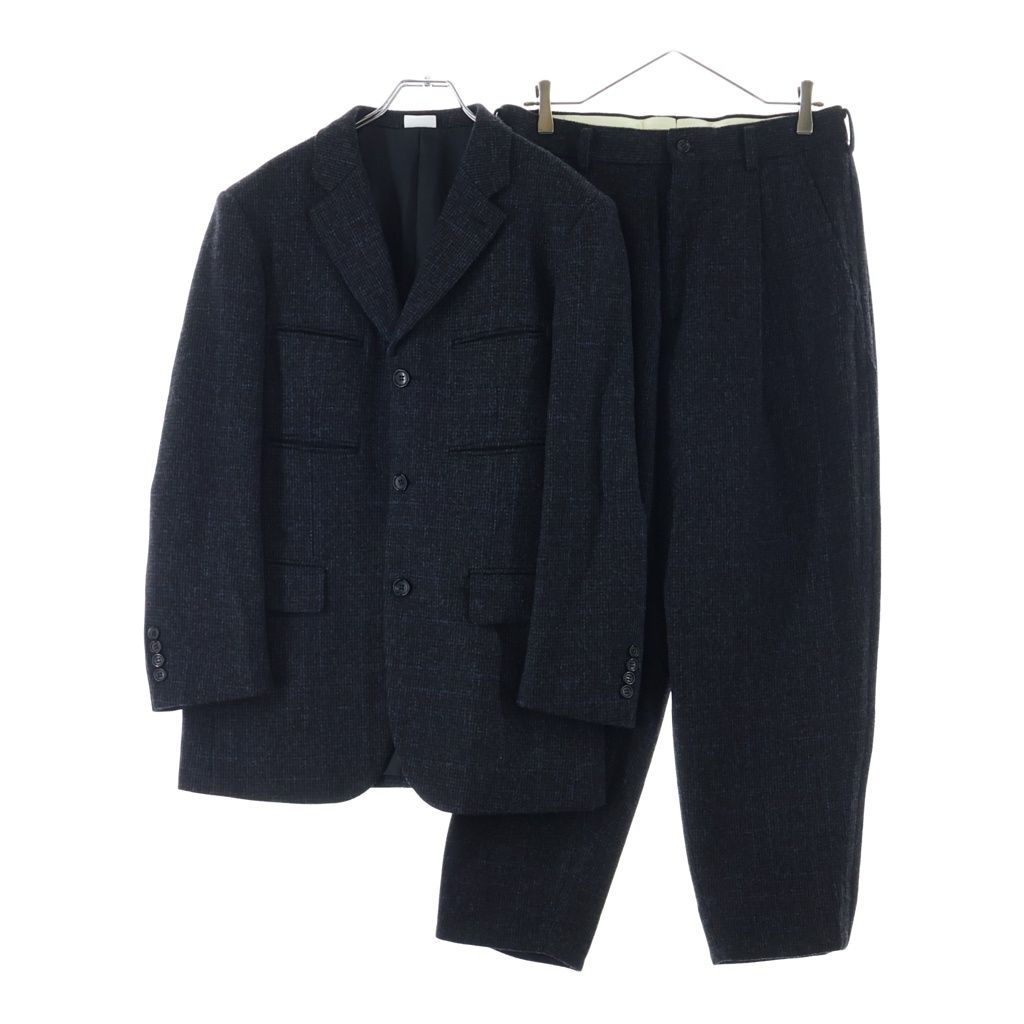 COMME des GARCONS HOMME DEUX (コムデギャルソン オムドゥ) 24AW AD2024 千鳥格子柄 セットアップスーツ 3Bウールテーラードジャケット 1タック テーパードウールスラックス グレー DN-J033/DN-P034