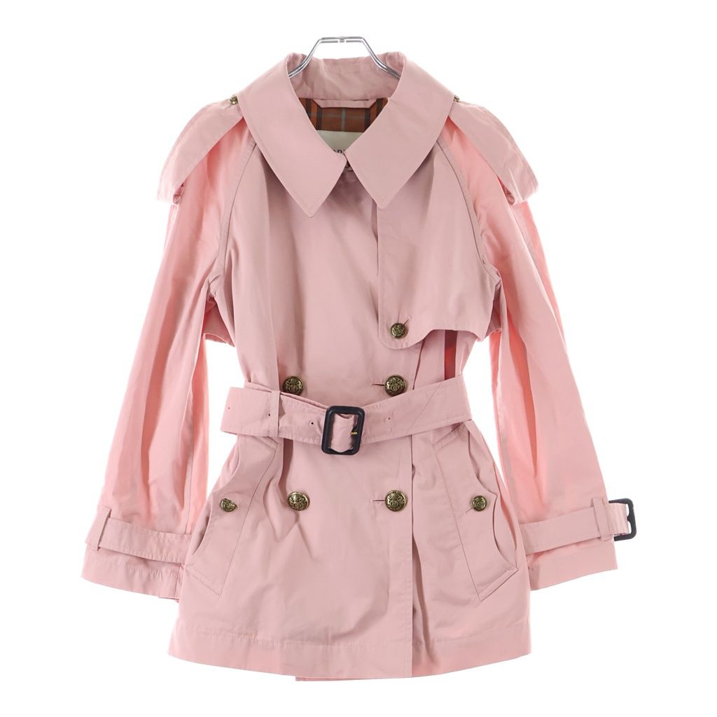 BURBERRY (バーバリー) Fitzrovia フィッツロヴィア トレンチコート ショート ライトウェイトコットン ピンク 8118704 レディース