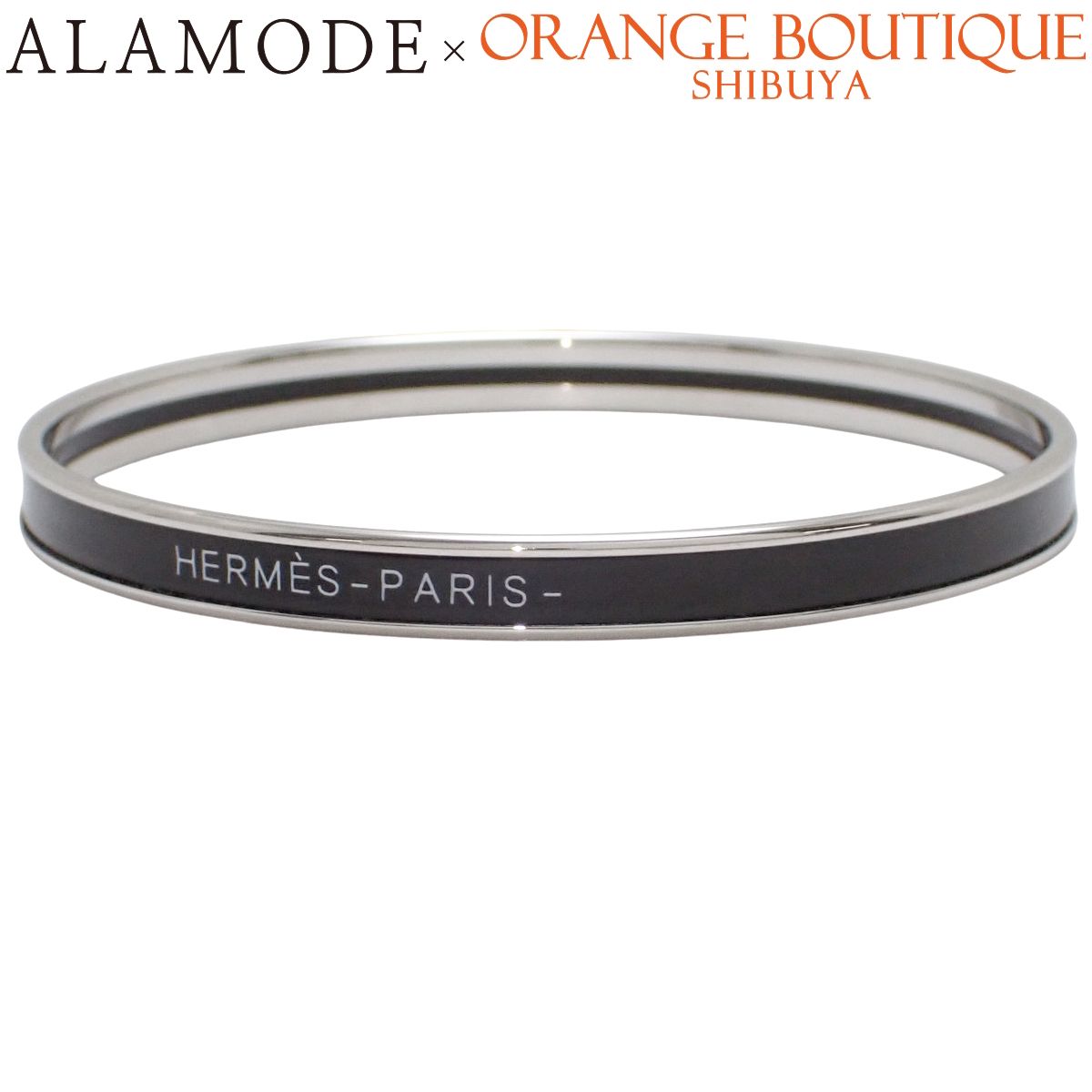 HERMES(エルメス) エマイユPM メタル バングル アクセサリー ジュエリー ブレスレット ブラック黒 シルバー銀 レディース 40802199962【中古】【アラモード】
