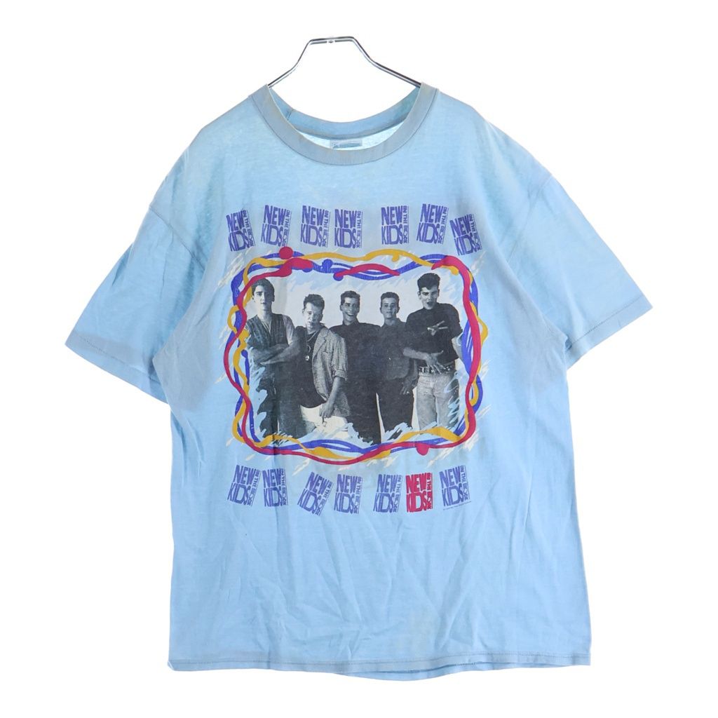 VINTAGE (ヴィンテージ) 80-90S NEWKIDS ON THE BLOCK TOUR TEE ニューキッズ ツアー 発泡プリント 半袖Tシャツ ブルー