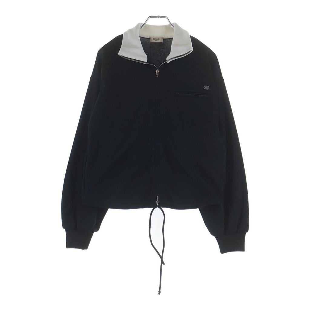 CELINE (セリーヌ) トラックスーツ トリオンフロゴ刺繍 ダブルフェイスジャージー ジップアップ ジャケット ブラック RV18L121O.38AW