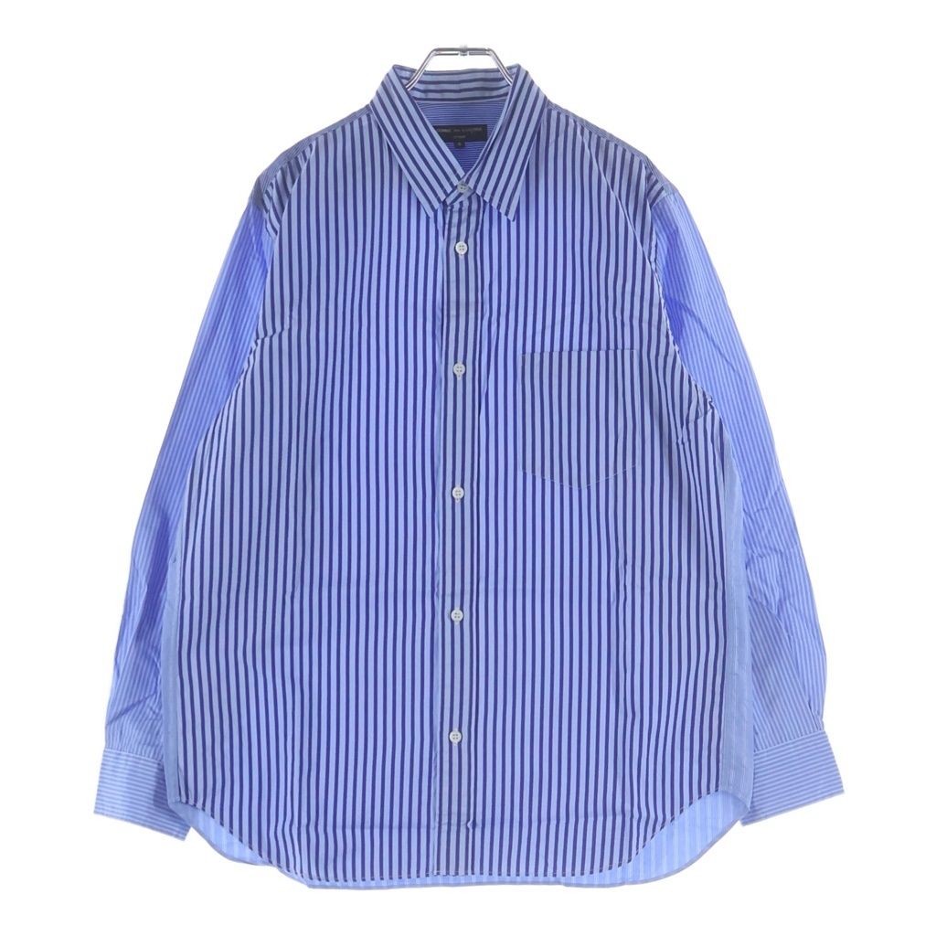 COMME des GARCONS HOMME (コムデギャルソンオム) 21SS AD2020 袖切替 長袖コットンストライプシャツ ブルー HG-B013