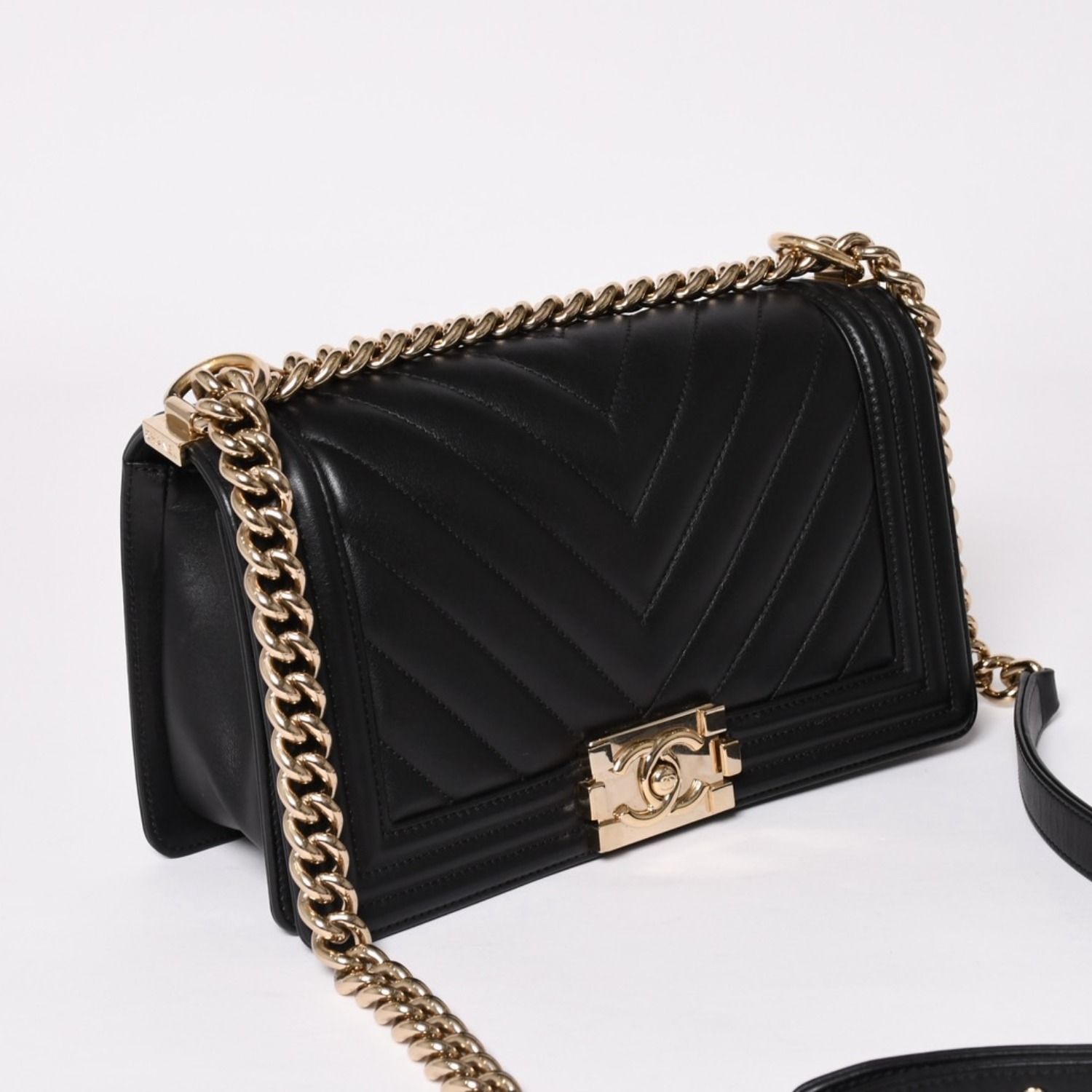 極美品 CHANEL シャネル ボーイシャネル チェーンショルダーバッグ 27 