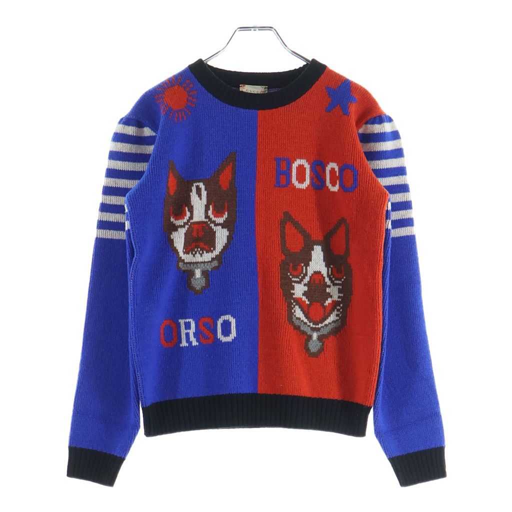 GUCCI (グッチ) ニットスウェット オレンジ×ブルー 12 519015 X1636