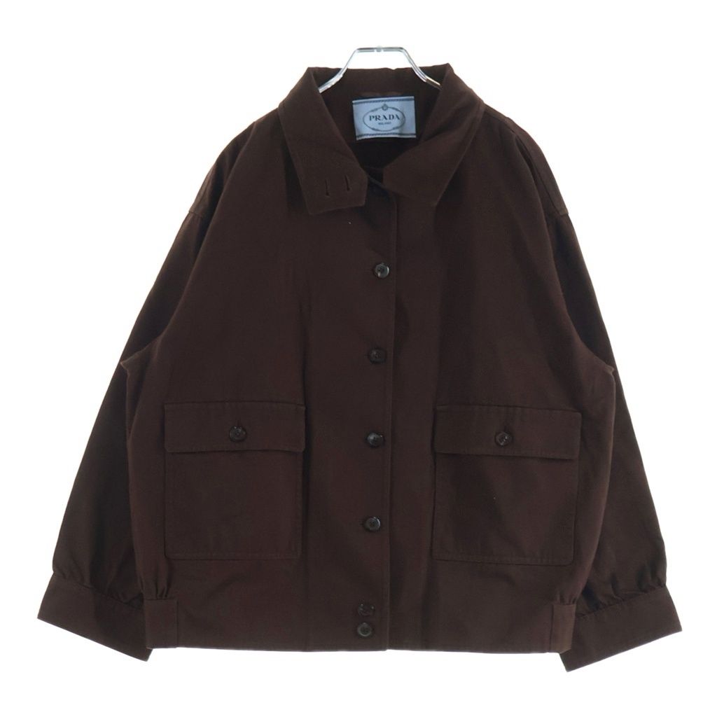 PRADA (プラダ) オールドギャバジンコットン シャツジャケット ブラウン 36 P8011