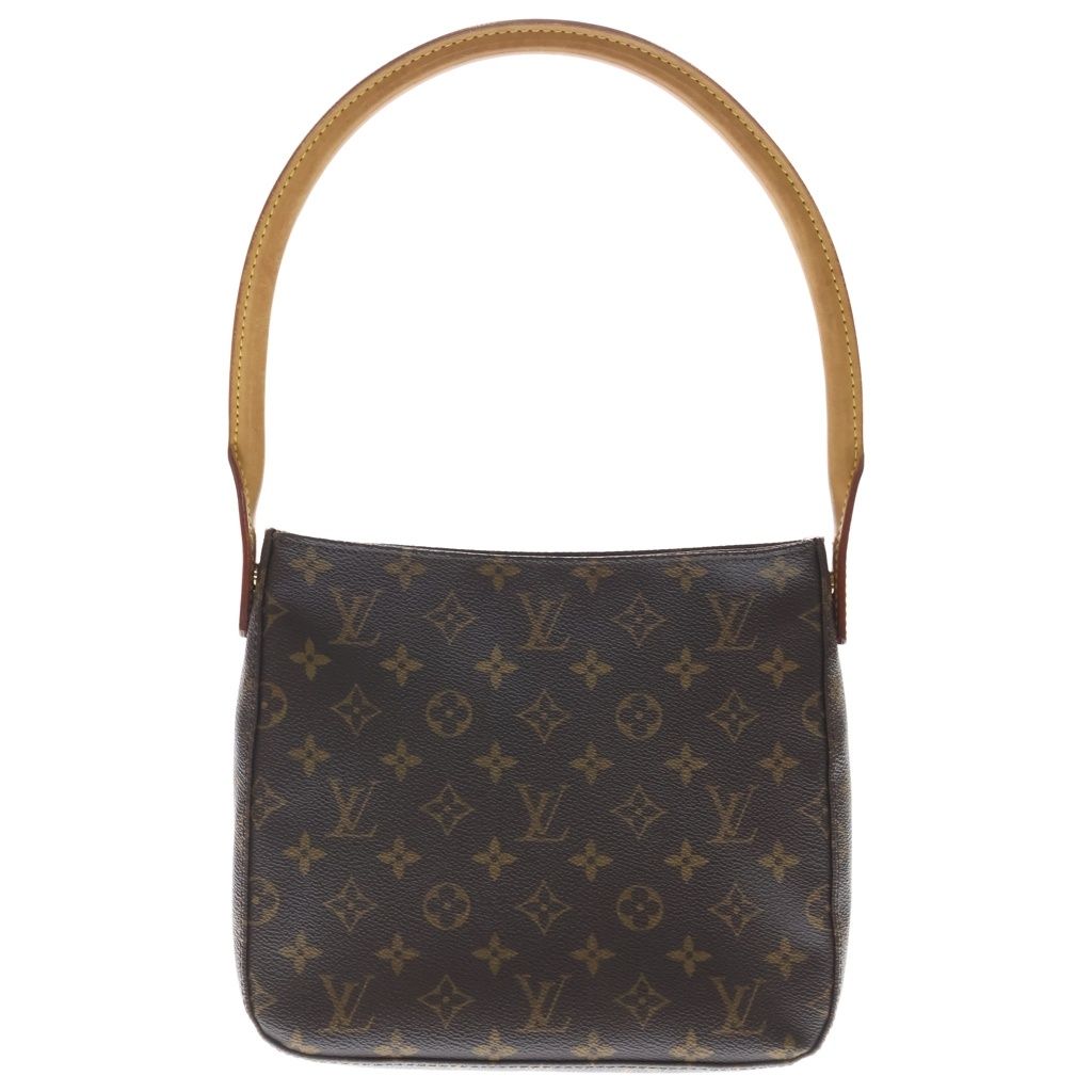 LOUIS VUITTON (ルイヴィトン) モノグラム ルーピングMM ショルダーバッグ ハンドバッグ ブラウン レザー×PVC M51146 ゴールド金具