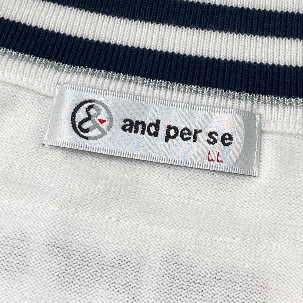 サイズ：LL AND PER SE アンパスィ ロゴワッペン付き ニットベスト 総