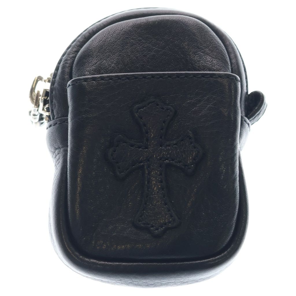 CHROME HEARTS (クロムハーツ) 1 Cross Leather Patch Micro Taka Leather Poach クロムハーツ 1クロスレザーパッチ マイクロタカレ ザーポーチ ブラック/シルバー