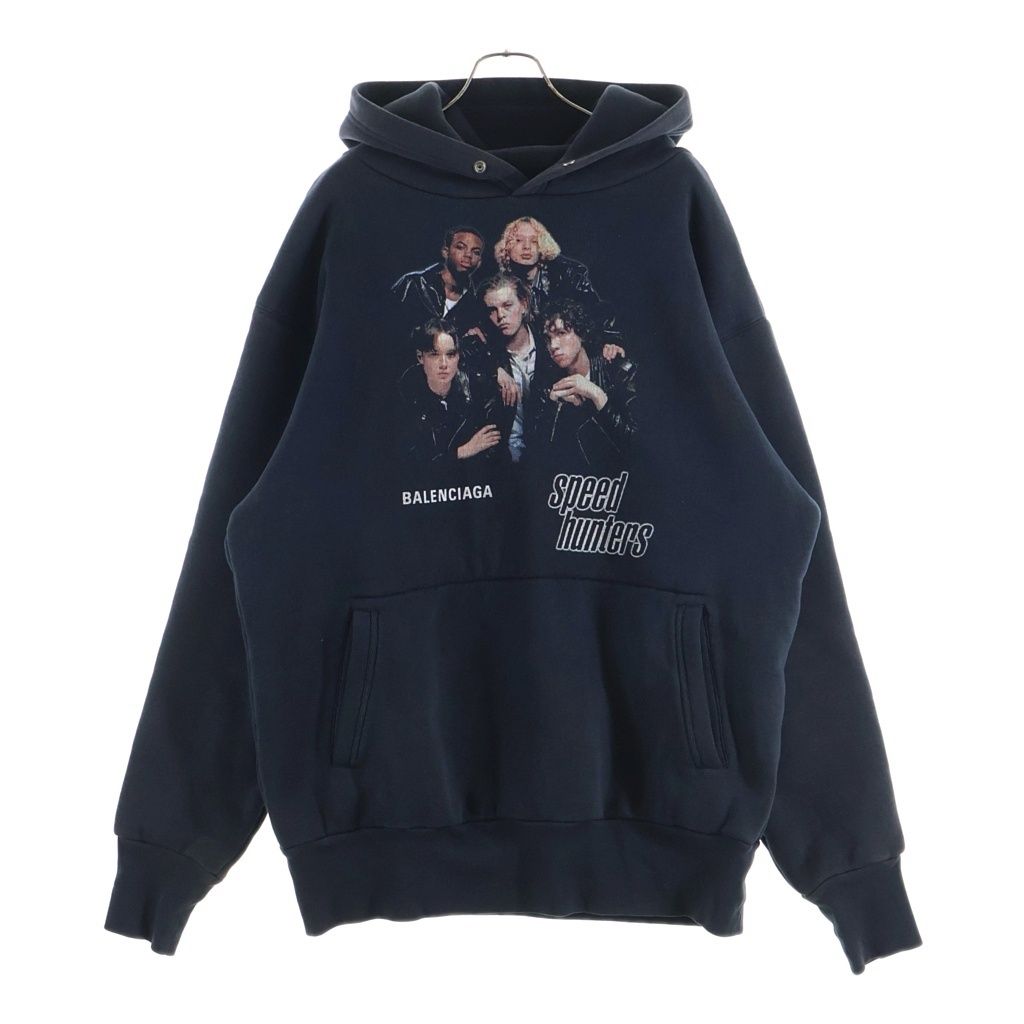 BALENCIAGA (バレンシアガ) 19AW Speed Hunters Hoodie スピードハンターズ プルオーバースウェットパーカー フーディー ブラック 541873 TCV37