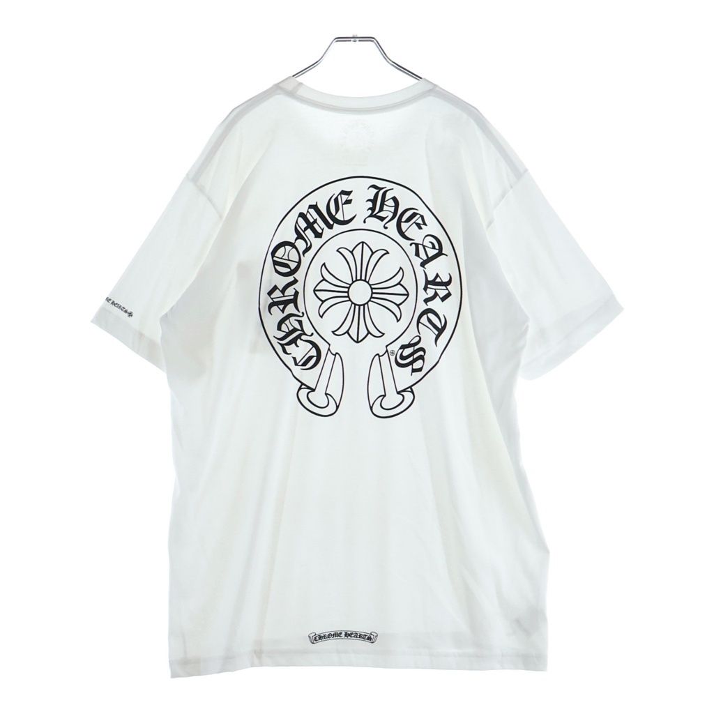 CHROME HEARTS (クロムハーツ) CH T-SHIRT LTD バックホースシュープリント 半袖Tシャツ カットソー ホワイト