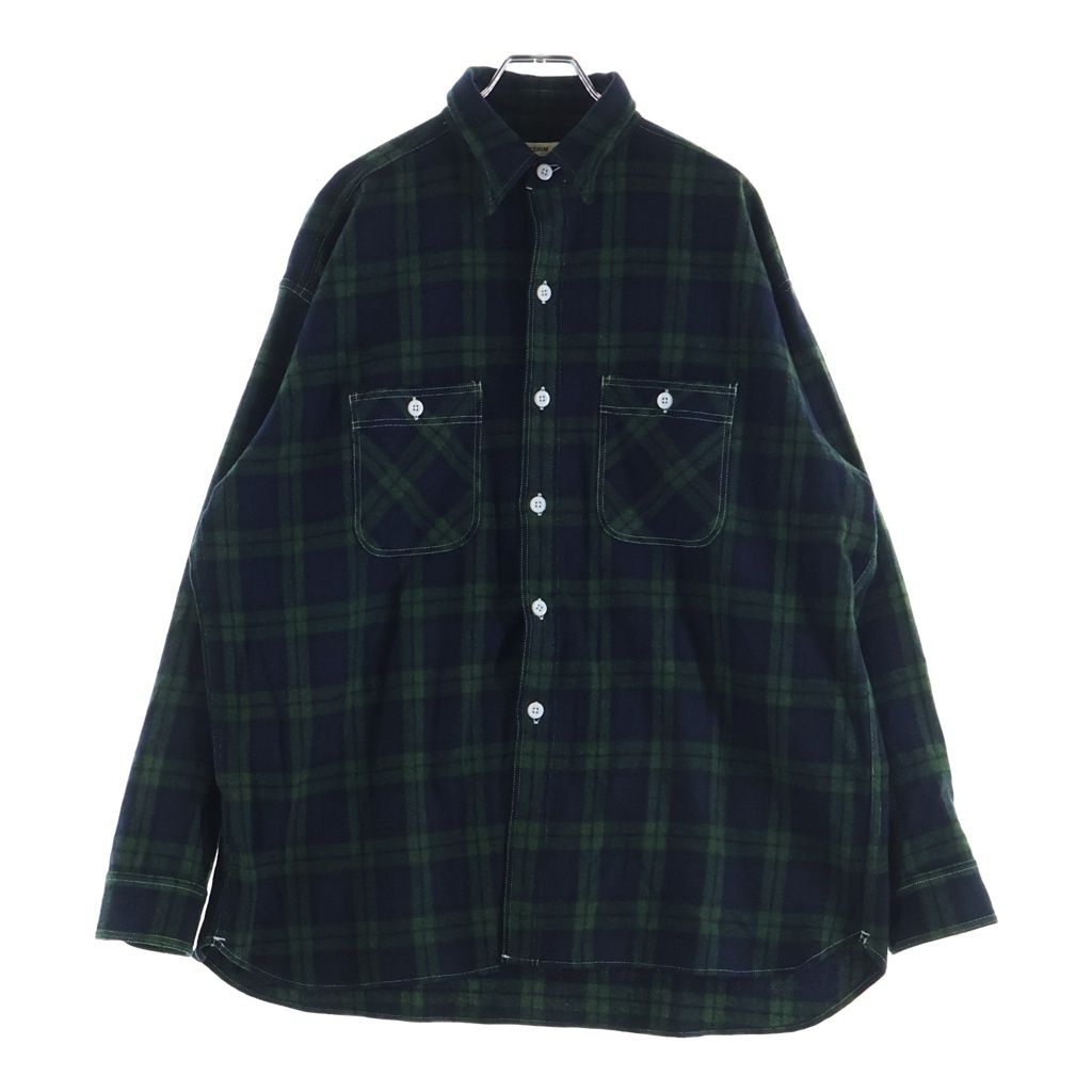 INTERIM (インテリム) 25AW HYPER BIG TARTAN WOOL DRAPE DEADSTOCK MILITARY WORK SHIRTS アンドフェブ別注 ウールドレープ デッドストック ミリタリー 長袖ワークシャツ IT25A179AP
