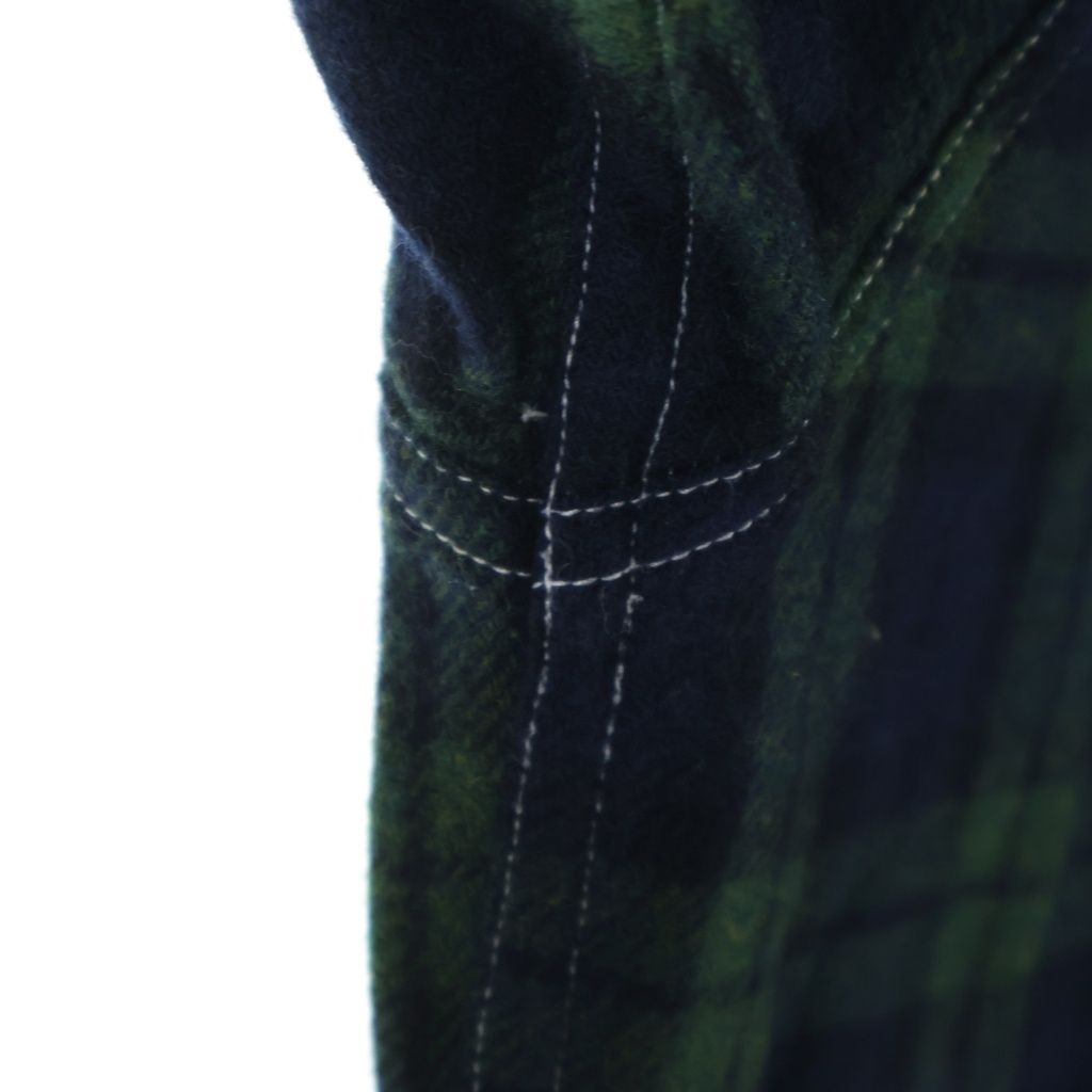 INTERIM インテリム 25AW HYPER BIG TARTAN WOOL DRAPE DEADSTOCK MILITARY WORK SHIRTS アンドフェブ別注 ウールドレープ デッドストック ミリタリー 長袖シャツ IT25A179AP INTERIM (インテリム) 25AW HYPER BIG TARTAN WOOL DRAPE DEADSTOCK