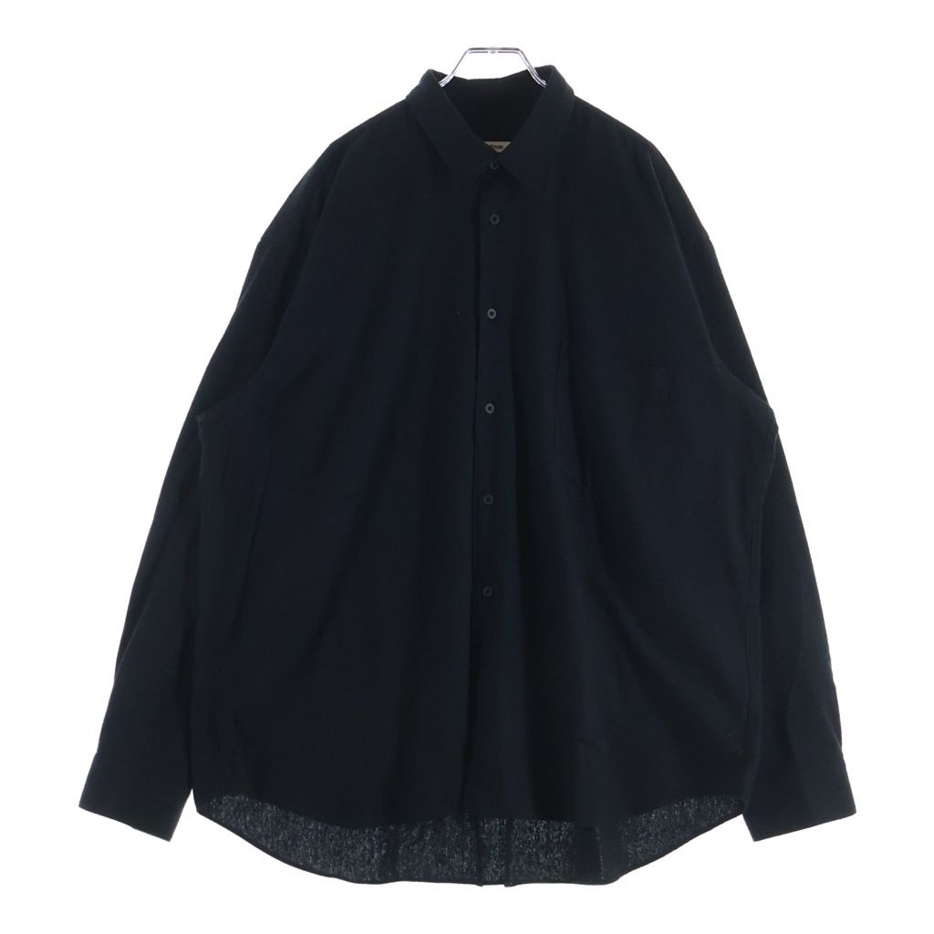 INTERIM (インテリム) 25AW SILK NOIL L/S REGULAR COLLAR SHIRT シルクノイル ロングスリーブ 長袖シャツ ブラック