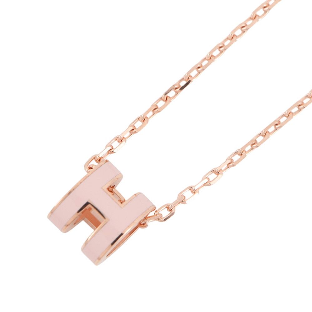 エルメス ネックレス ポップアッシュ ローズドラジェ/ピンクゴールド金具 HERMES アクセサリー