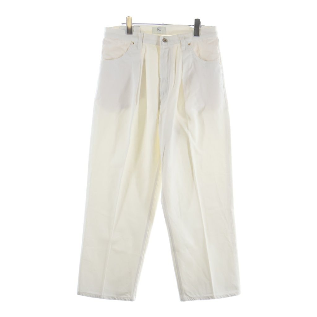 NO BRAND (ノーブランド) HERILL ヘリル 21SS TUCK DENIM ワイドタックデニムトラウザーパンツ ホワイト 21-030-HL-8000