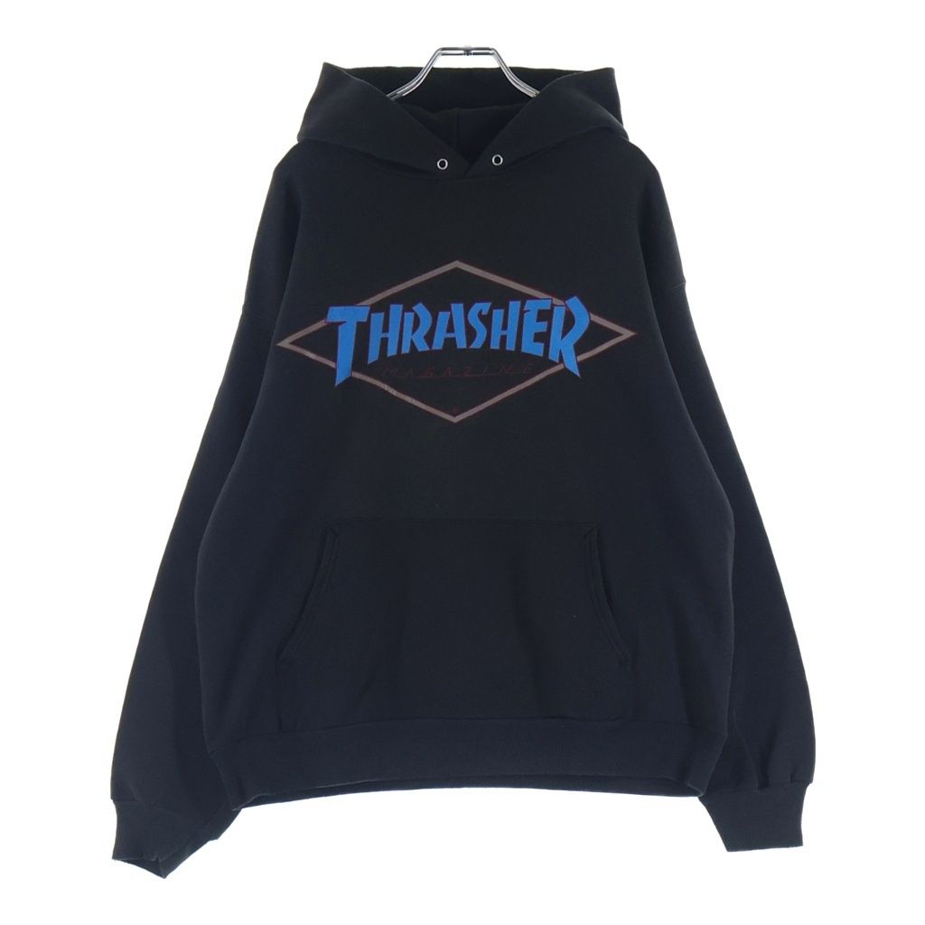 THRASHER (スラッシャー) 90S PULLOVER PARKA HANES ヴィンテージ ひし形ロゴ フロントプリント プルオーバースウェットパーカー フーディー ブラック 34,460円