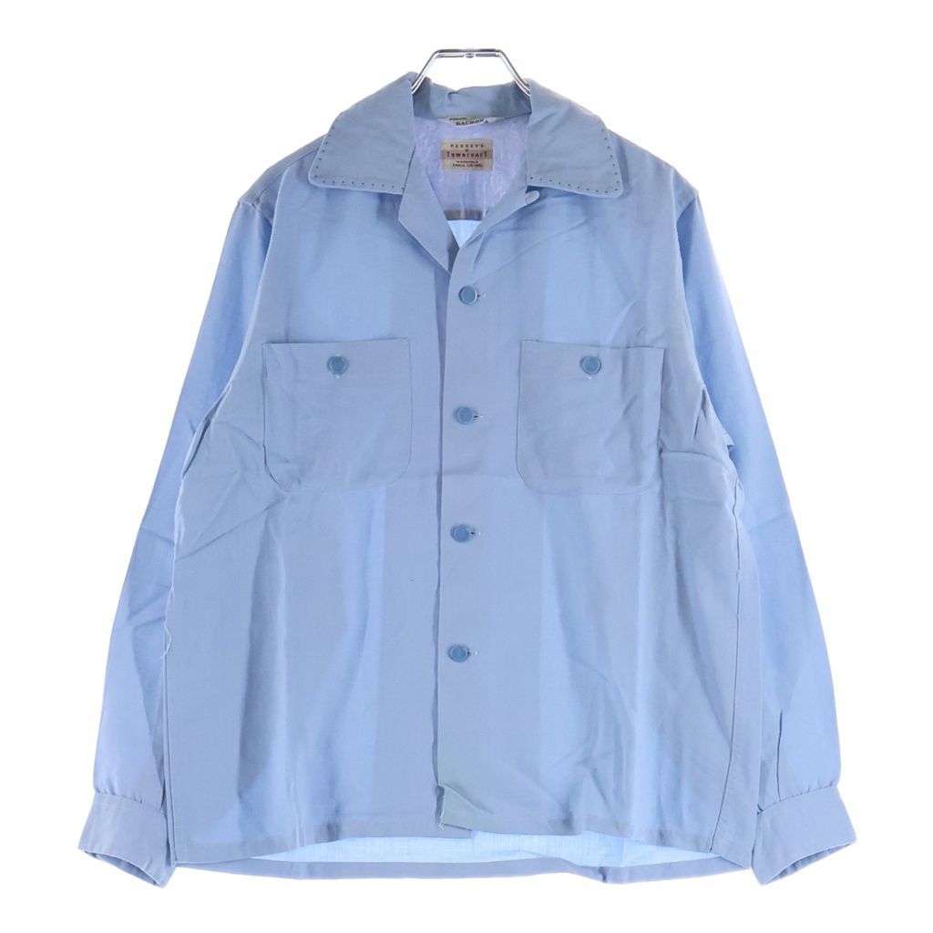 VINTAGE (ヴィンテージ) 50S PENNEYS TOWNCRAFT ヴィンテージ ペニーズ タウンクラフト レーヨンギャバジン オープンカラー長袖シャツ ライトブルー