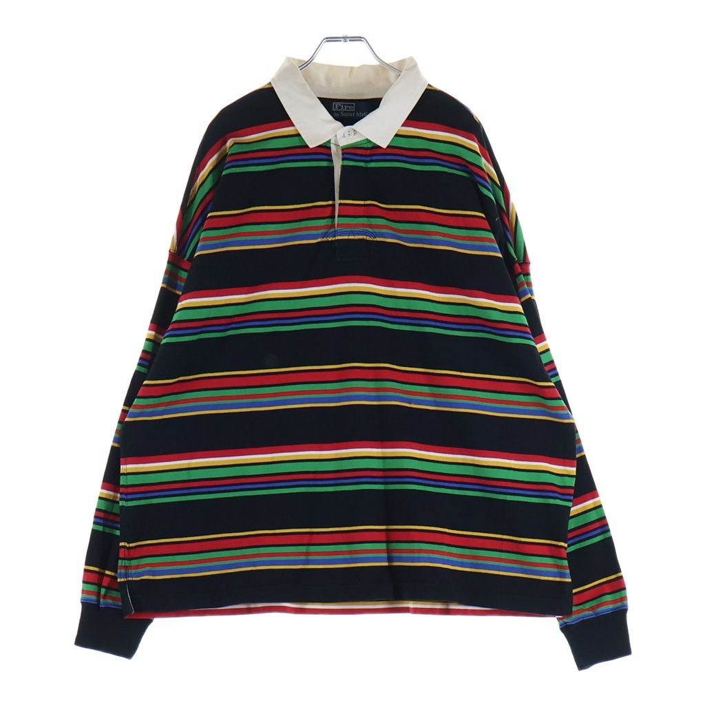 SAINT MICHAEL (セントマイケル) 24SS RUGGER SHIRT BORDER ボーダー 長袖ラガーシャツ マルチカラー SM-YS8-0000-025