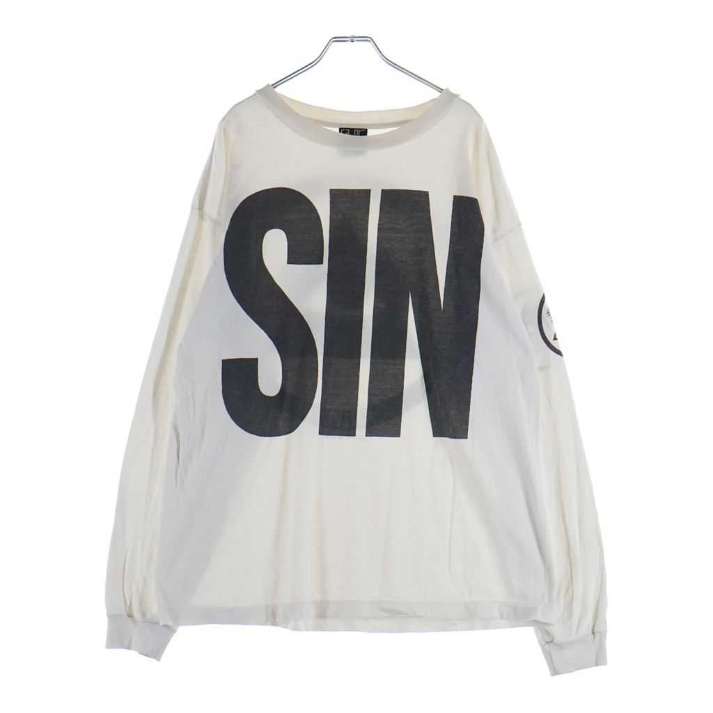 SAINT MICHAEL (セントマイケル) 21AW LS TEE SIN シン 両面プリントTシャツ 長袖クルーネックカットソー ホワイト SM-A21-0000-015