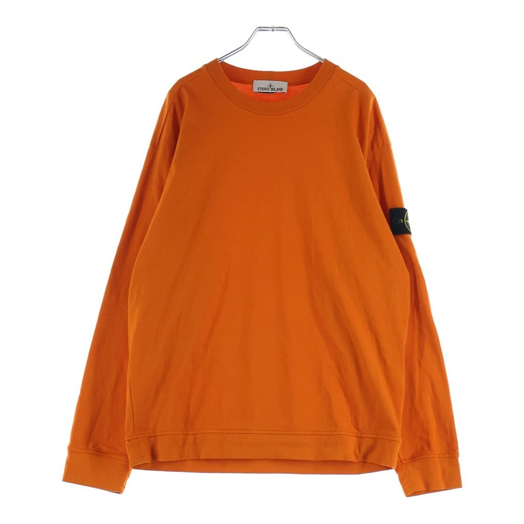 STONE ISLAND (ストーンアイランド) フェード スウェット ワッペン クルーネック オレンジ コットン