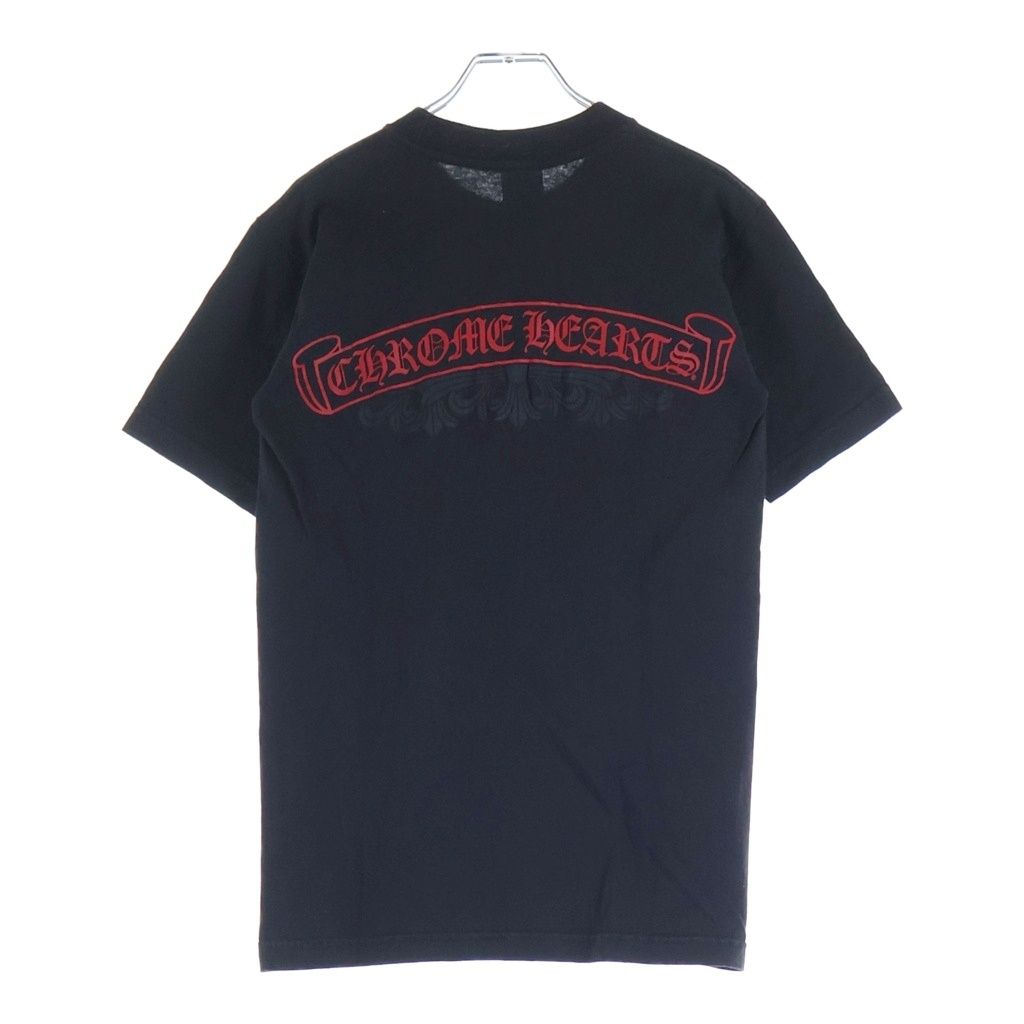 CHROME HEARTS (クロムハーツ) OLD オールド フローラルクロス ロゴプリント 半袖Tシャツ カットソー ブラック