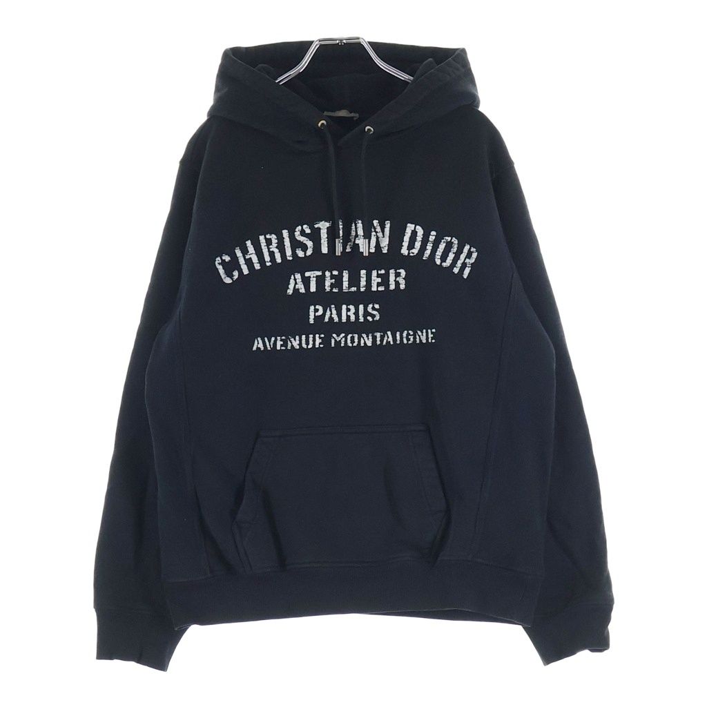 DIOR (ディオール) 20AW ATELIER アトリエ ロゴプリント プルオーバー スウェット パーカー フーディー ブラック 043J64600531