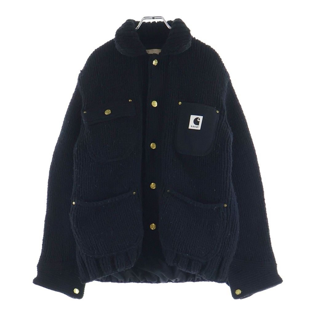 美品Carhartt ブラック MA-1 ジャケット M カーハート Sacai (サカイ) ×CARHARTT WIP CANVAS × MA-1 JACKET カーハート