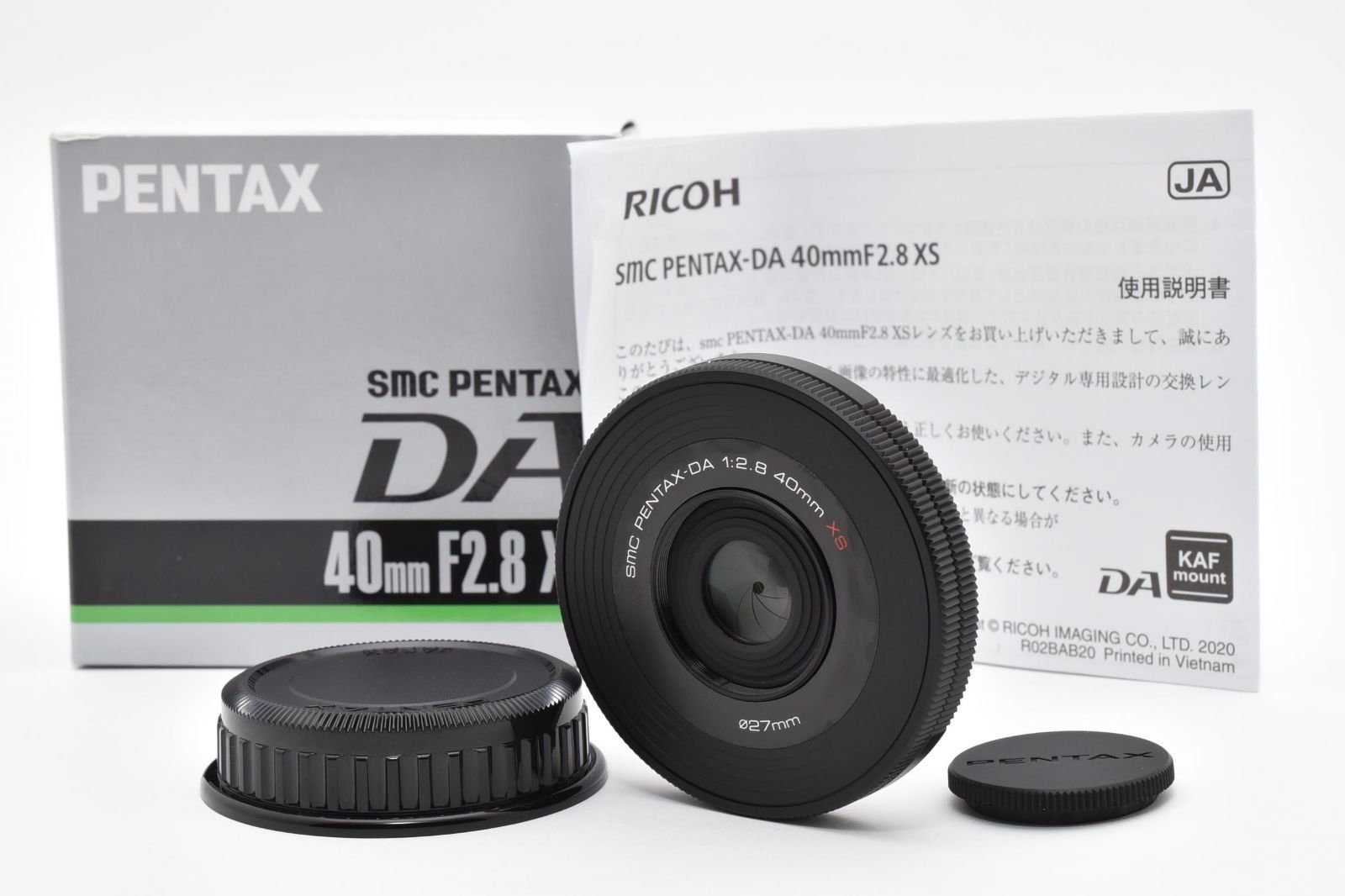 ★新品級★ ペンタックス SMC PENTAX-DA 40mm F2.8 XS ブラック 《元箱付・付属品多数！》★完動品★ #A605018