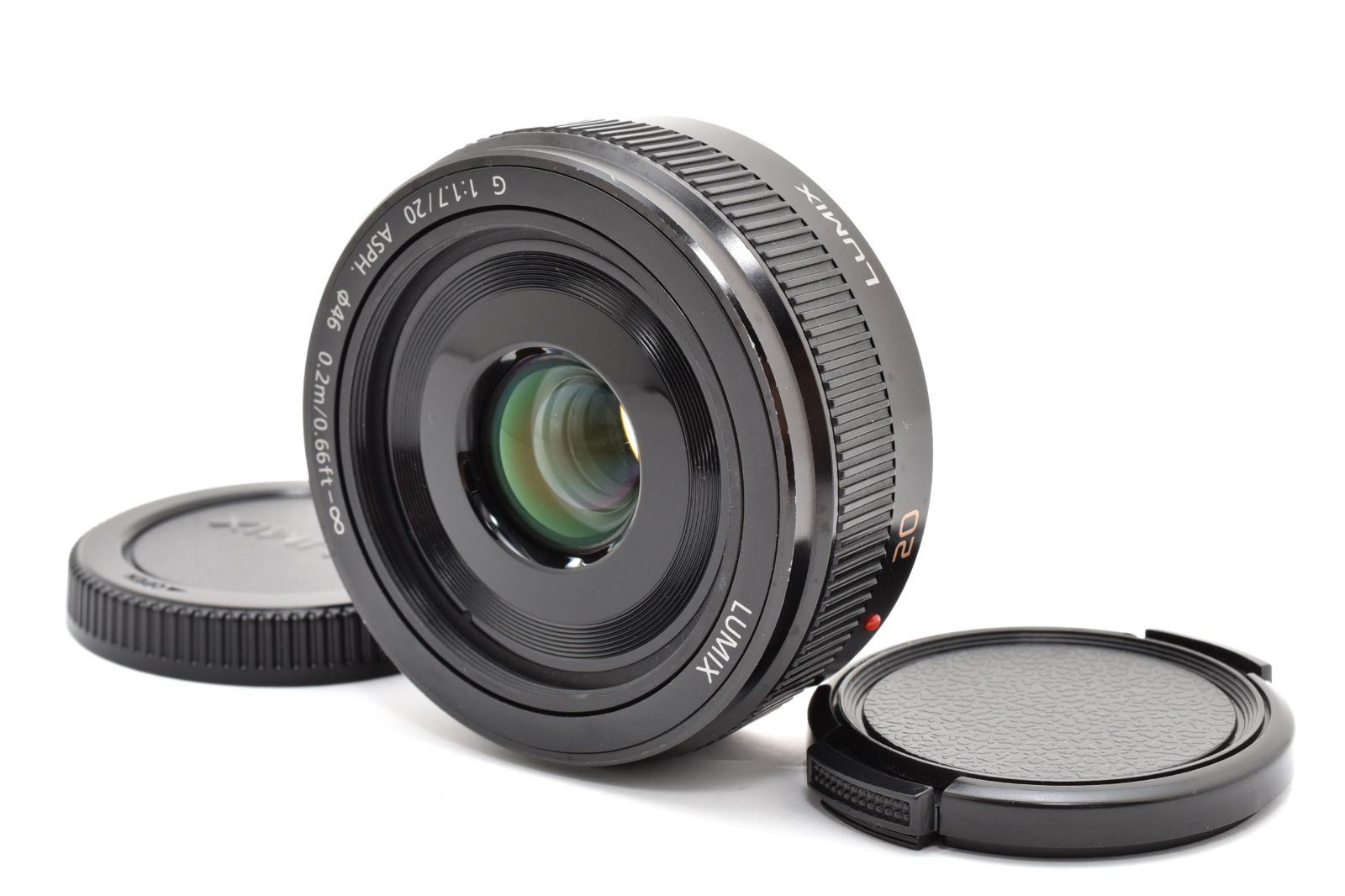 ★光学極上★ パナソニック Panasonic G 20mm F1.7 II ASPH. ブラック H-H020A《前後キャップ付！》★完動品★ #A605051