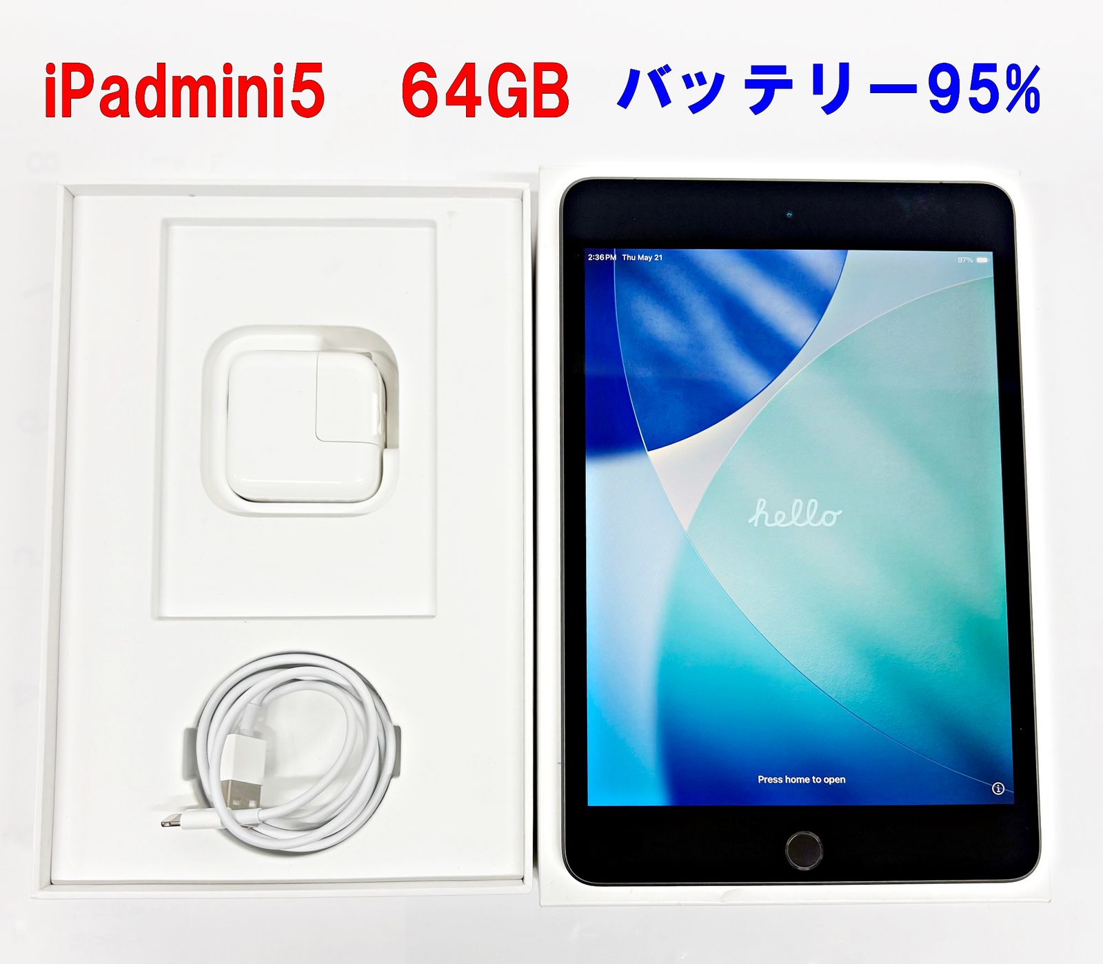 iPad mini5 64GB MUX52J/A バッテリー95% Space Gray Wi-Fi+Cellular