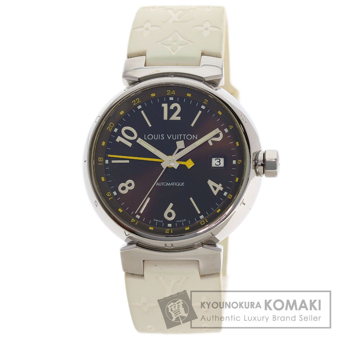 LOUIS VUITTON ルイヴィトン Q1131 タンブールGMT 腕時計 SS ラバー メンズ [中古]