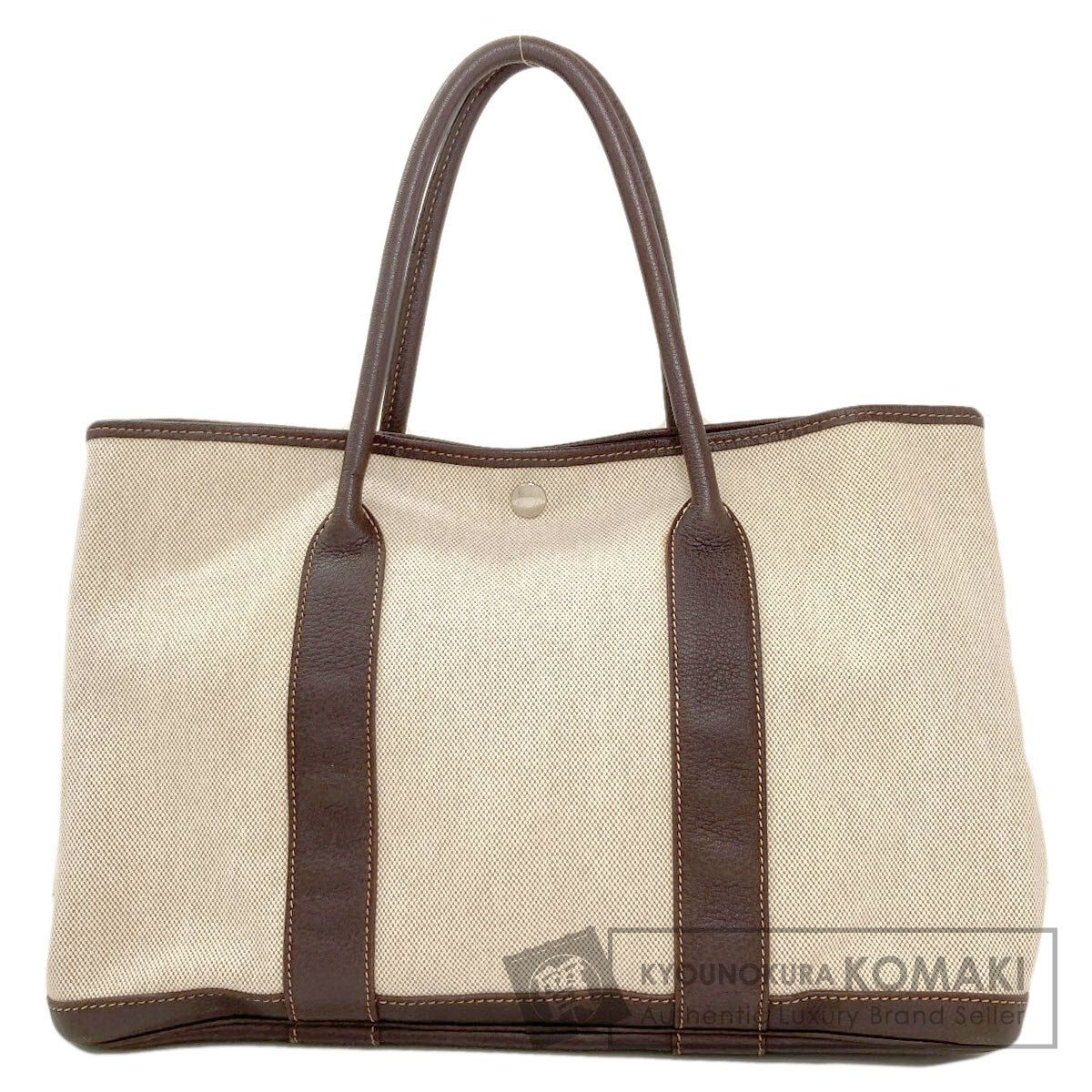 HERMES エルメス ガーデンパーティPM マロン シルバー金具 ハンドバッグ トワルアッシュ ブッフル レディース [中古]
