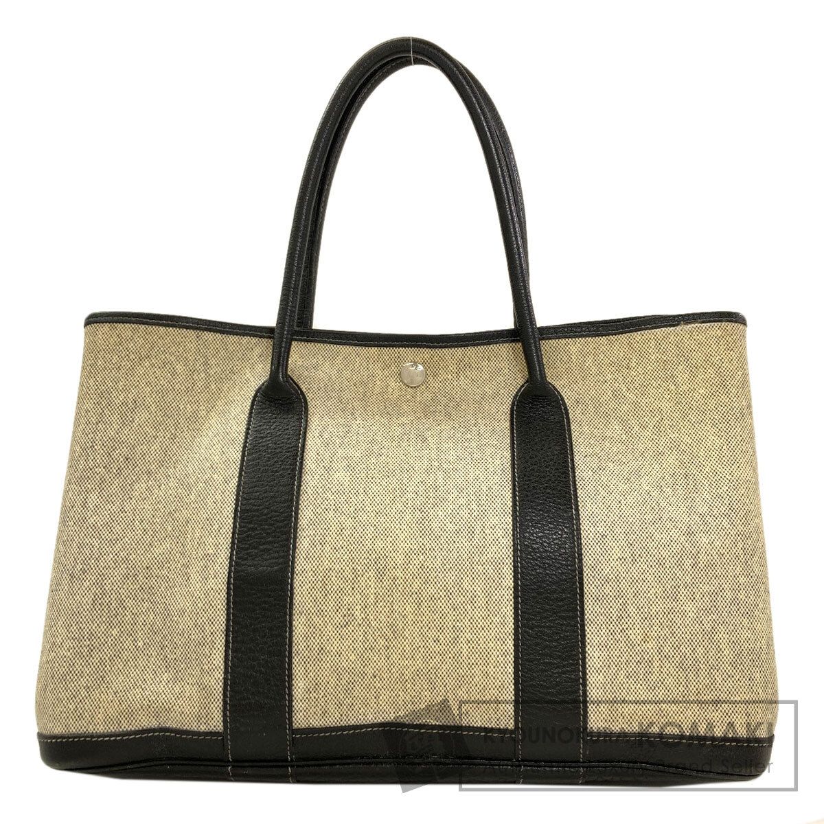 HERMES エルメス ガーデンパーティPM シルバー金具 ハンドバッグ トワル レディース [中古]