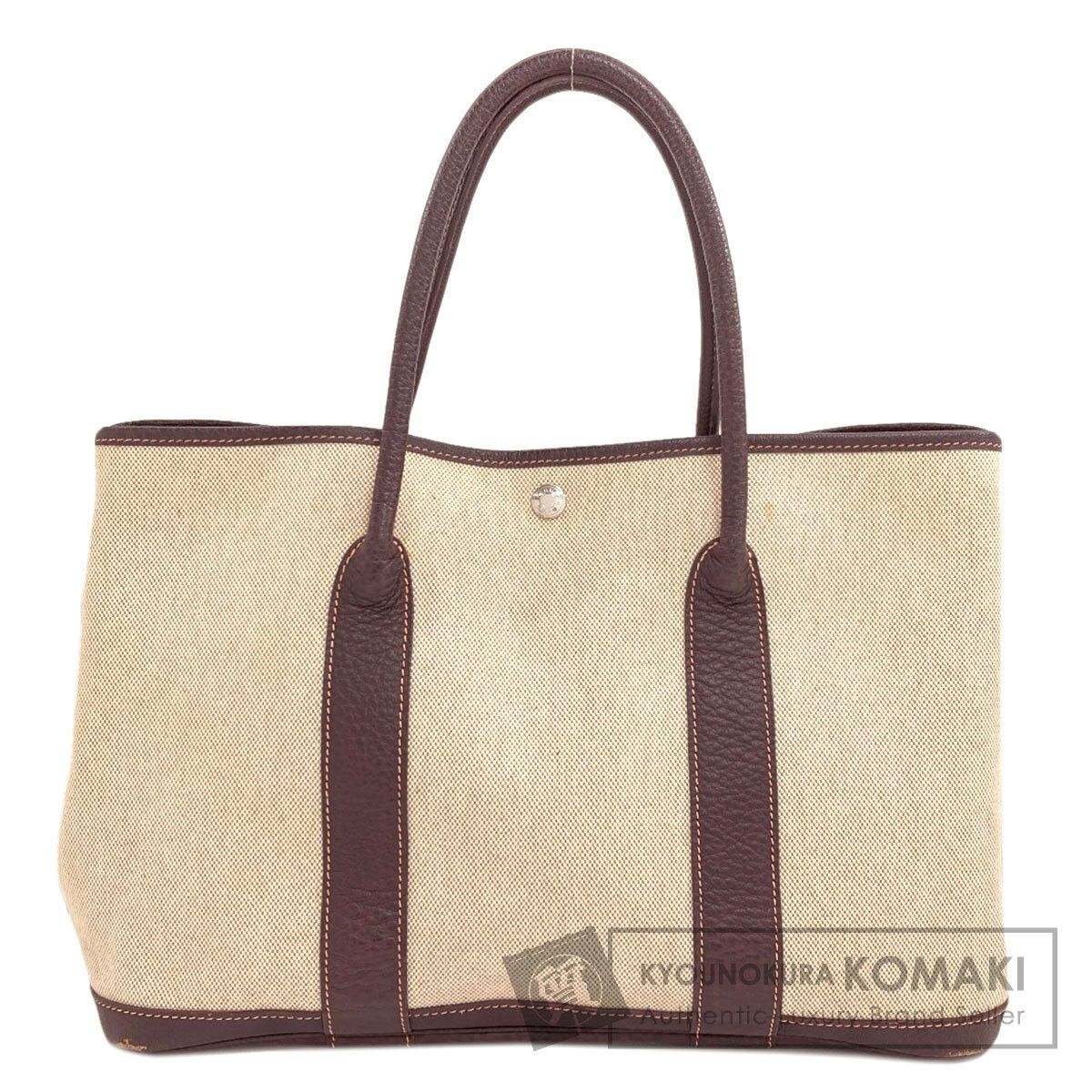 HERMES エルメス ガーデンパーティPM マロン シルバー金具 トートバッグ トワルアッシュ レディース [中古]