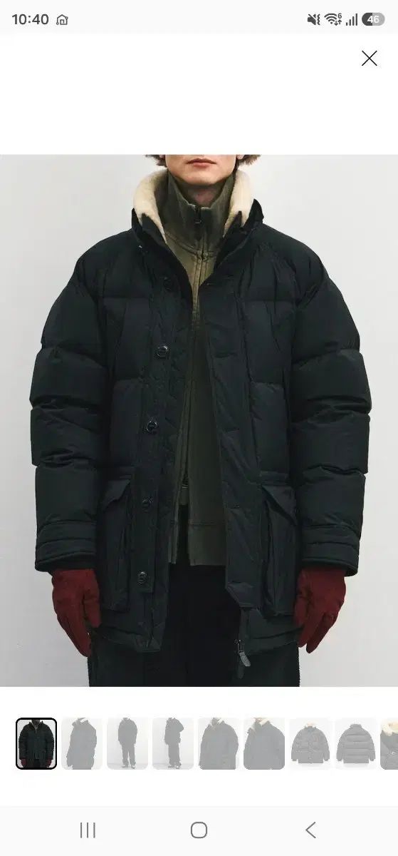 EASTLOGUE イーストローグ Shearling シアーリング タートルネック ダウン パーカ ブラック XL
