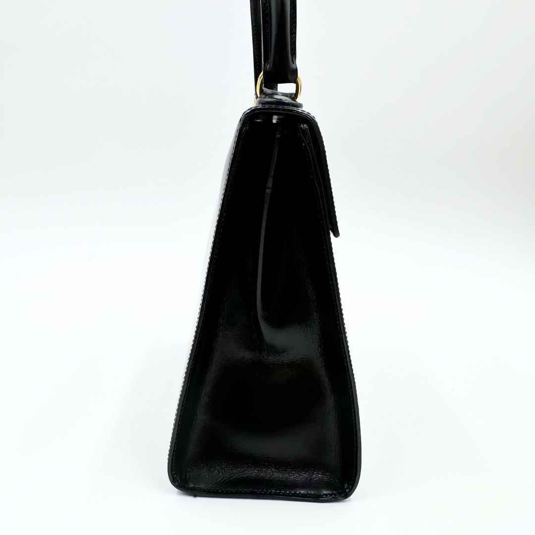 ✨CELINE✨ハンドバッグ ガンチーニ レザー ブラック ロゴ金具 美品】CELINE ガンチーニ レザー 2WAY ハンドバッグ Gカード - メルカリ