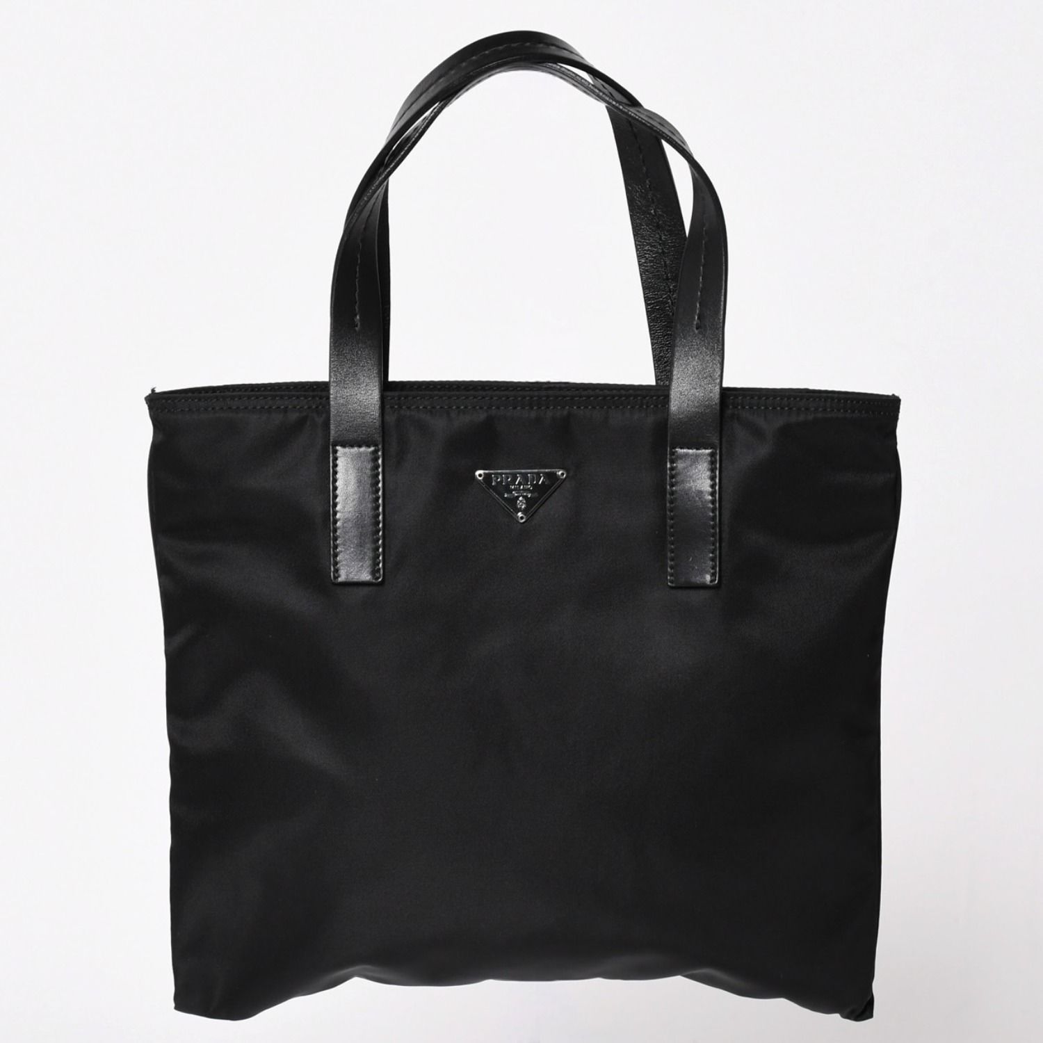 極美品 PRADA プラダ Re-Nylon ミニトートバッグ BN0332 テスートナイロン レザー ブラック トライアングルロゴプレート 31サイズ 中古 4a003666