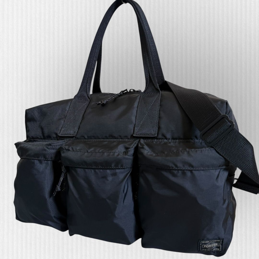 【美品】ポーター　吉田カバン　フォース　黒　2way ダッフルバッグ　ボストンバッグ　出張　旅行　ジムバッグ　ブラック　ショルダーバッグ