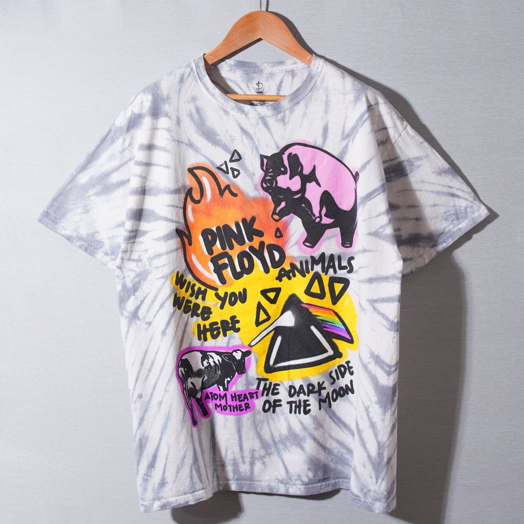 ピンクフロイド PINK FLOYD Tシャツ L ホワイト グレー バンT ロックT