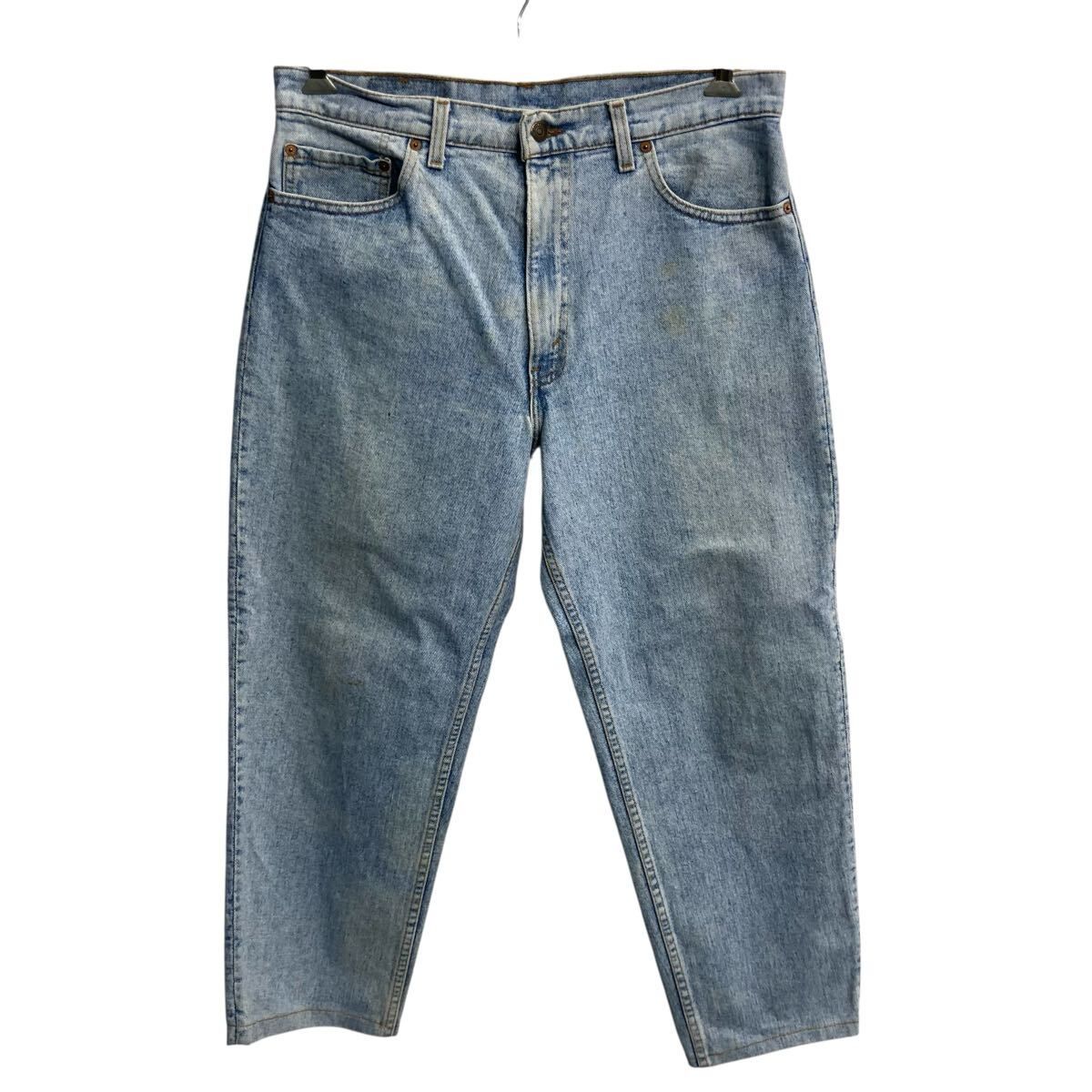 90s USA製 Levi's 550 デニムパンツ W36 ライトブルー リーバイス ジップアップ 93年製 紙タグ アメカジ デニム ジーンズ 2606-474