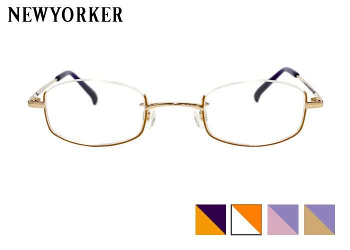 ニューヨーカー NEWYORKER n6251 スクエア アンダーリム チタン 日本製 伊達 度付き メンズ レディース メガネ めがね 眼鏡 老眼鏡 遠近両用 新品 送料無料 42サイズ