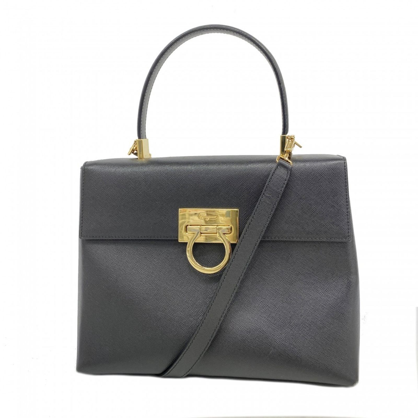 サルヴァトーレ・フェラガモ(Salvatore Ferragamo) サルヴァトーレフェラガモ ハンドバッグ ガンチーニ レザー ブラック 2wayバッグレディース