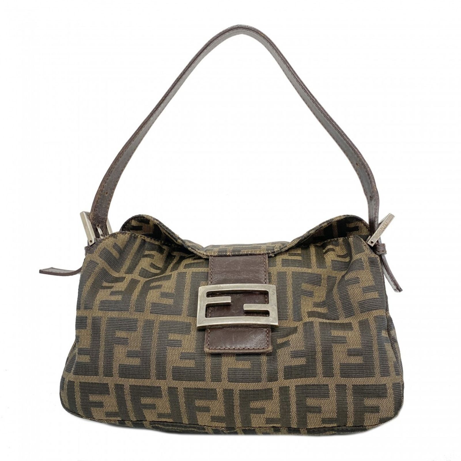 フェンディ(Fendi) フェンディ ハンドバッグ ズッカ ナイロンキャンバス ブラウン レディース