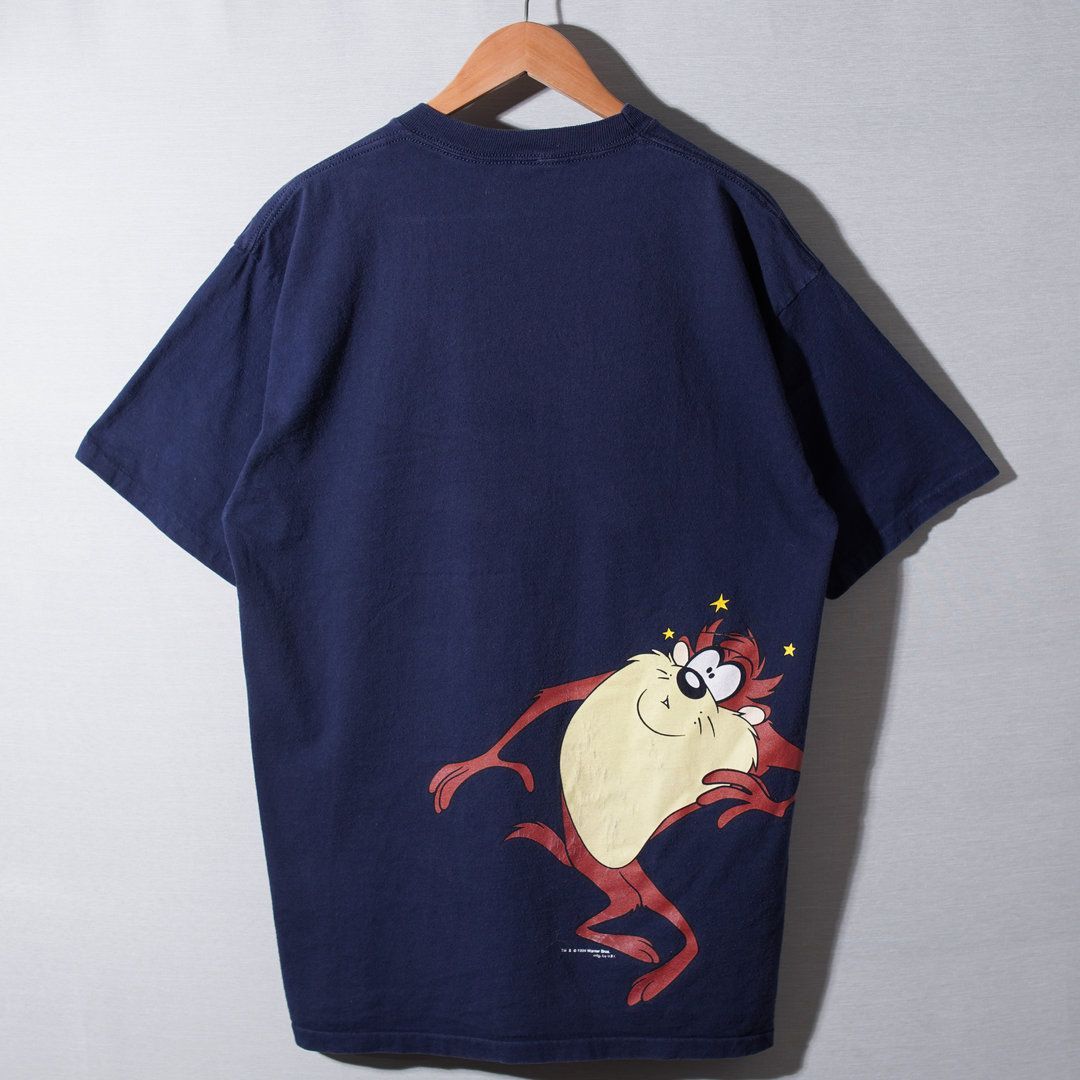 90s USA製 タズマニアンデビル Tシャツ XL ネイビー 1993年製 ルーニー
