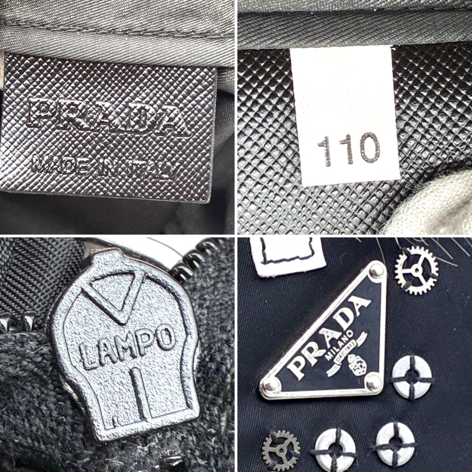美品 プラダ PRADA トートバッグ ショルダーバッグ ロボット アートワーク 三角ロゴ プレート ミンクファー ブラック 黒 ナイロン テスート 白タグ 肩掛け A4収納 大容量 ボーナス 夏休み 夏コーデ ご褒美 旅行 サマーギフト