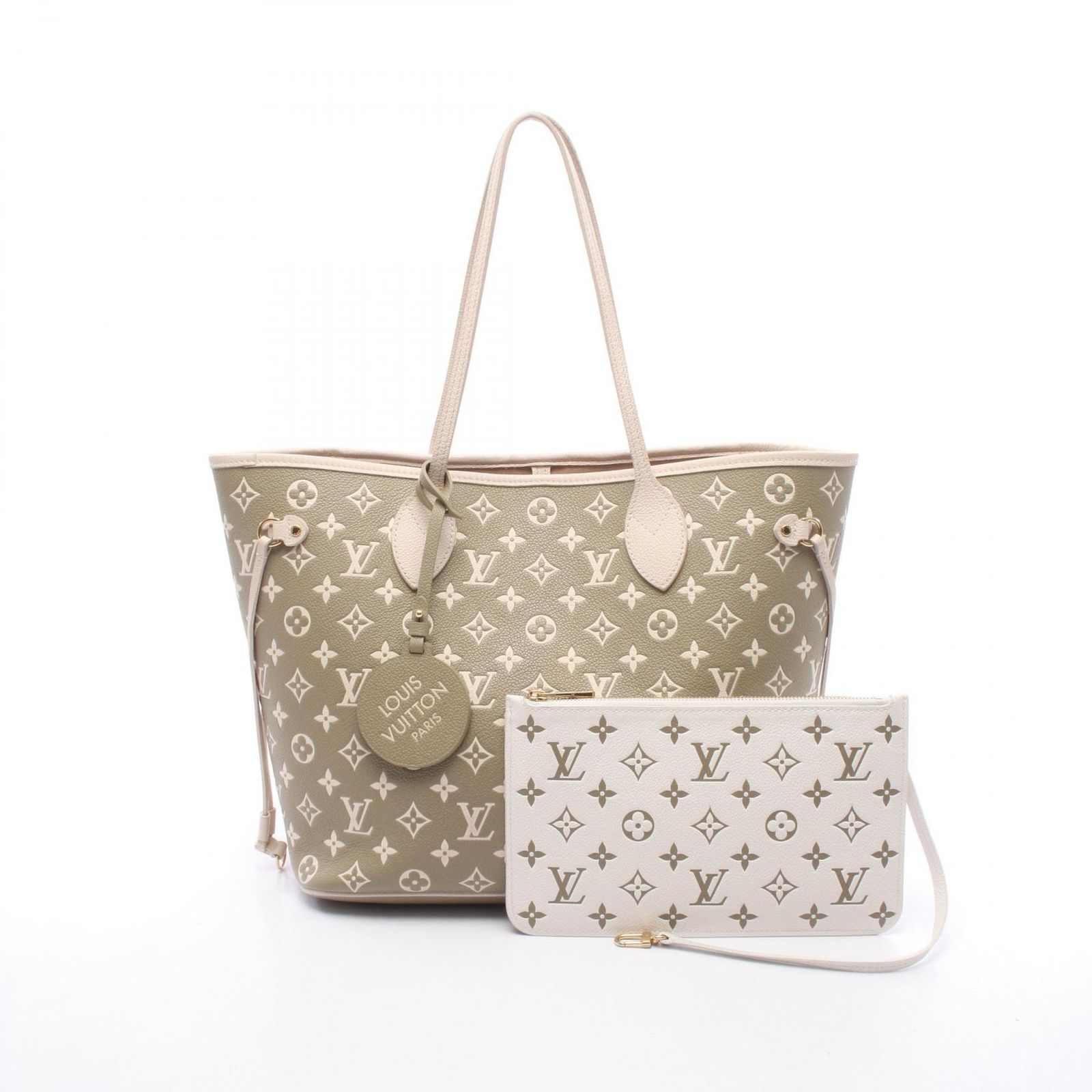 LOUIS VUITTON ルイ・ヴィトン ネヴァーフルMM モノグラムアンプラント スプリングインザシティ カーキ ベージュ トートバッグ