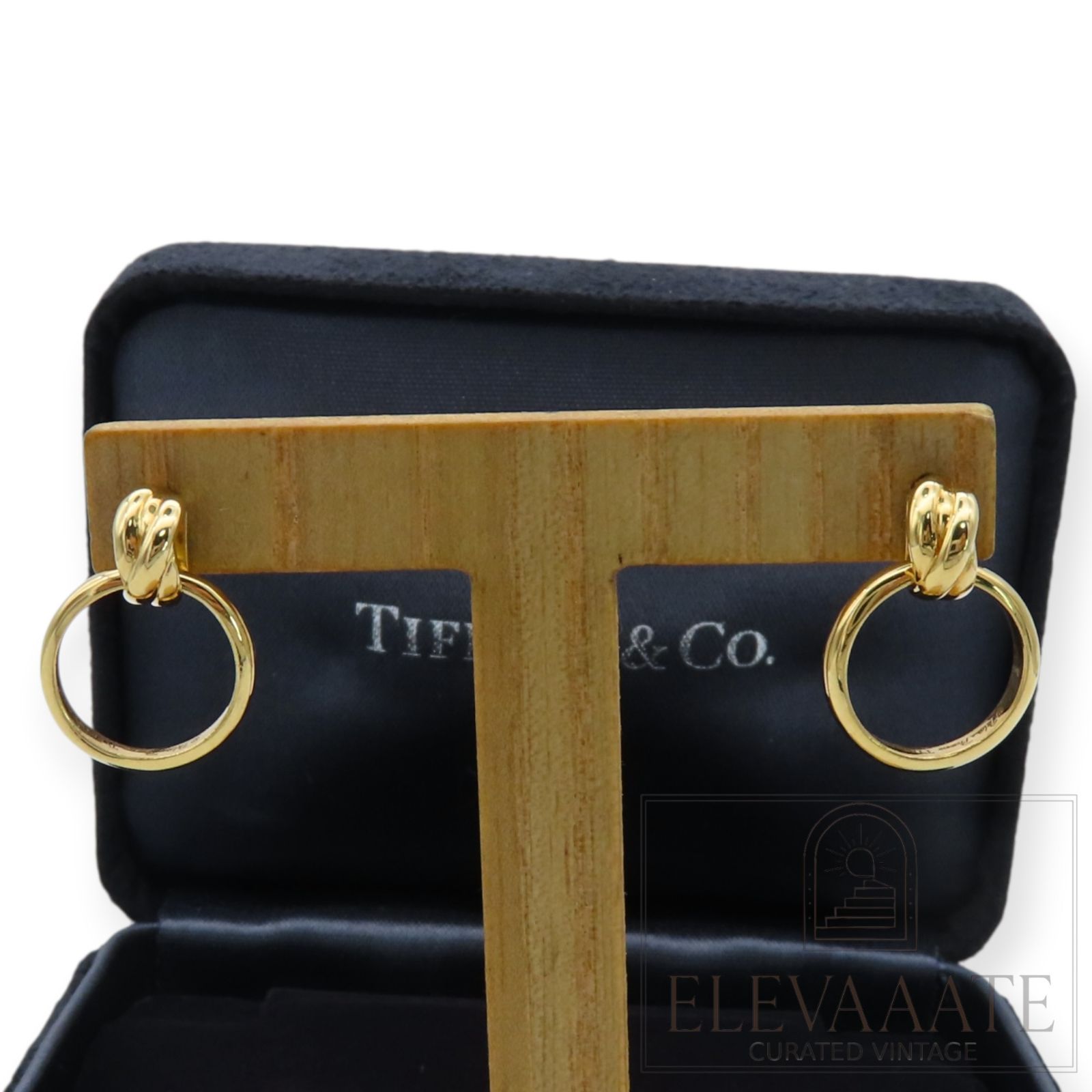 希少 美品 Tiffany&Co. ティファニー パロマ メロディ イエロー ゴールド フープ ピアス 750 K18 YG TO938