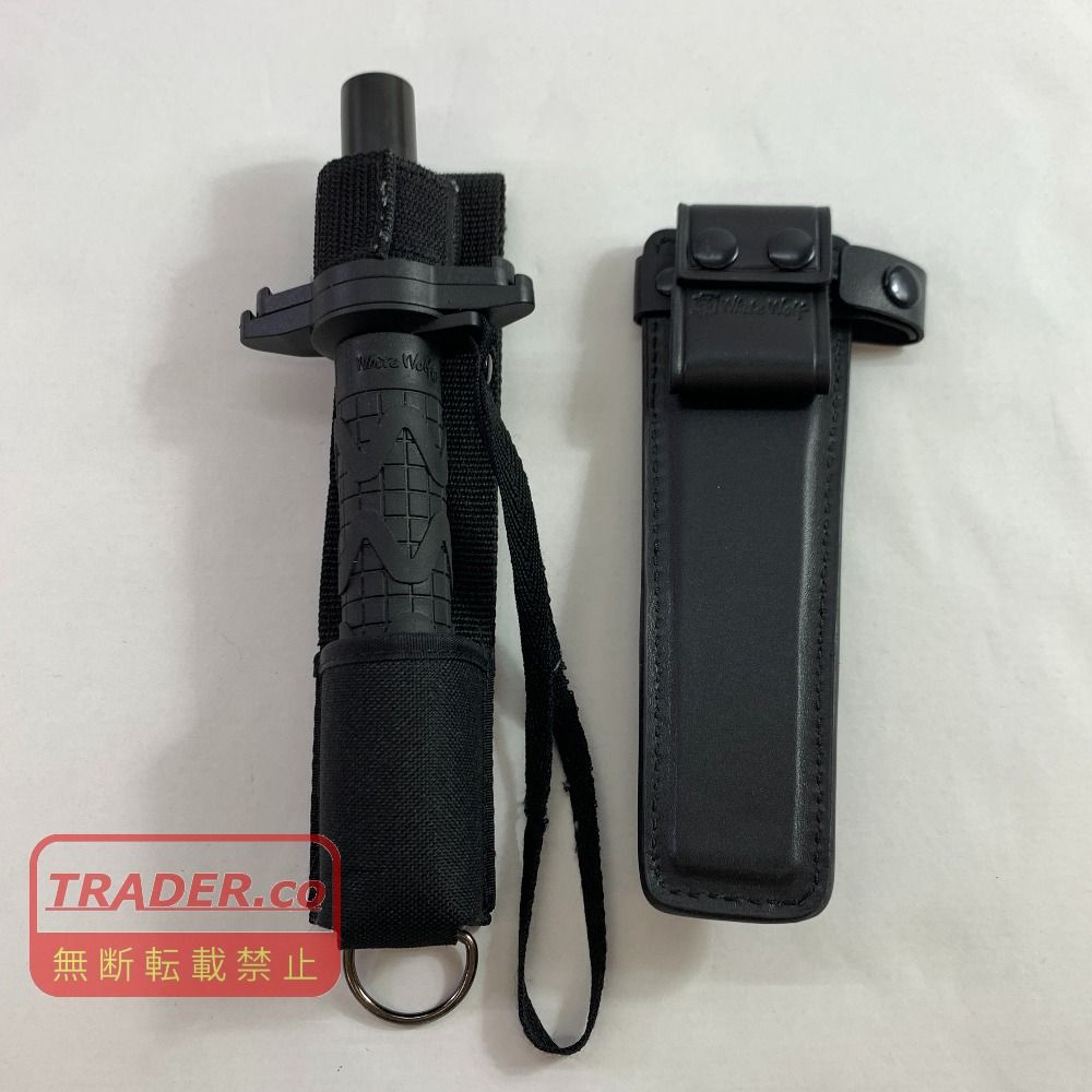 04w7178▽※【中古】WhiteWolf ホワイトウルフ 警棒 伸縮式警棒 特殊 ボディーガード 防犯 護身用 ブラック【八王子店】