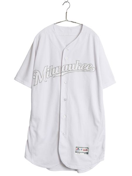 【お得なクーポン配布中!】 ブルワーズ ベースボール シャツ メンズ XXL 程/ MLB オフィシャル マジェスティック 大リーグ ユニフォーム 重ね着 ジャージ 大きいサイズ 8,712円