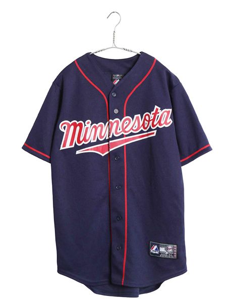【お得なクーポン配布中!】 USA製 ツインズ ベースボール シャツ メンズ S / MLB オフィシャル マジェスティック 大リーグ ユニフォーム ゲームシャツ メジャーリーグ